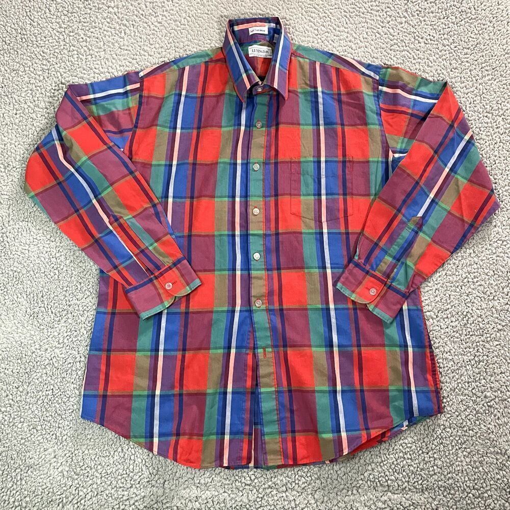 Vintage Lexington Single Needle Button Up Shirt Men's Long Sleeve Plaid Large